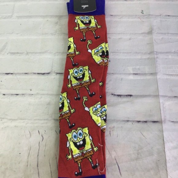 Spongebob Squarepants All Over Print Crew Socks - Picture 1 of 5